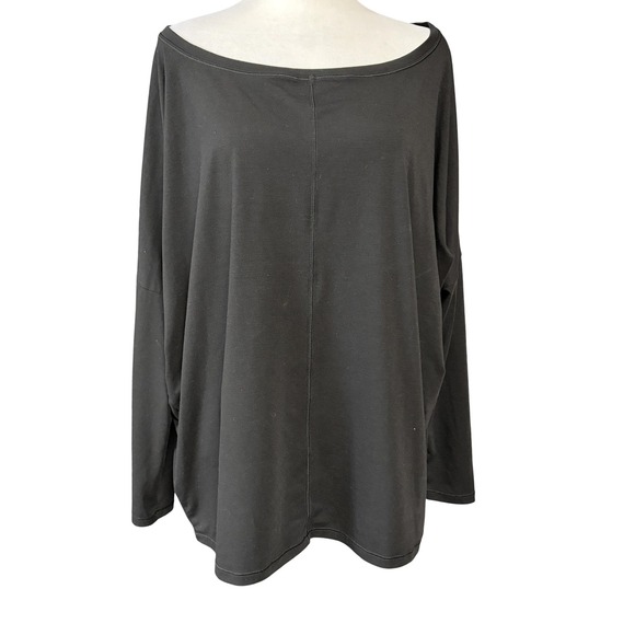 Athleta Tops - Athleta Shirt Womens 1X Plus Black Long Sleeve Dolman Boat Neck Relaxed Top